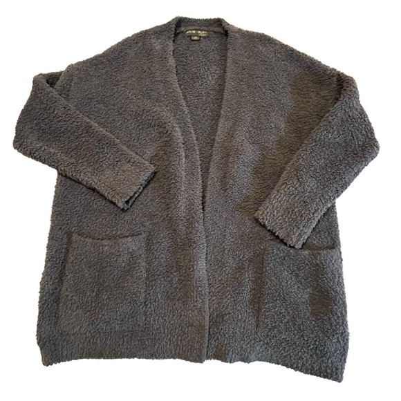 Barefoot Dreams Cozy Chic Longline Open Front Cardigan Sweater Pockets S/M - Picture 10 of 15